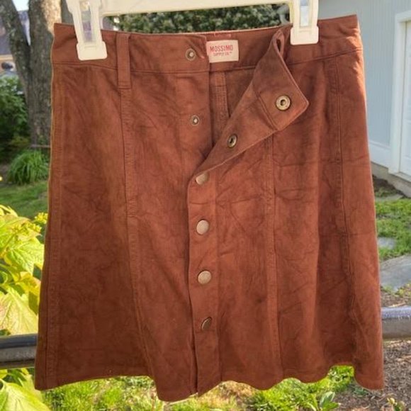 Mossimo Supply Co. Dresses & Skirts - Mossimo Brown Suede Snap Button Skirt